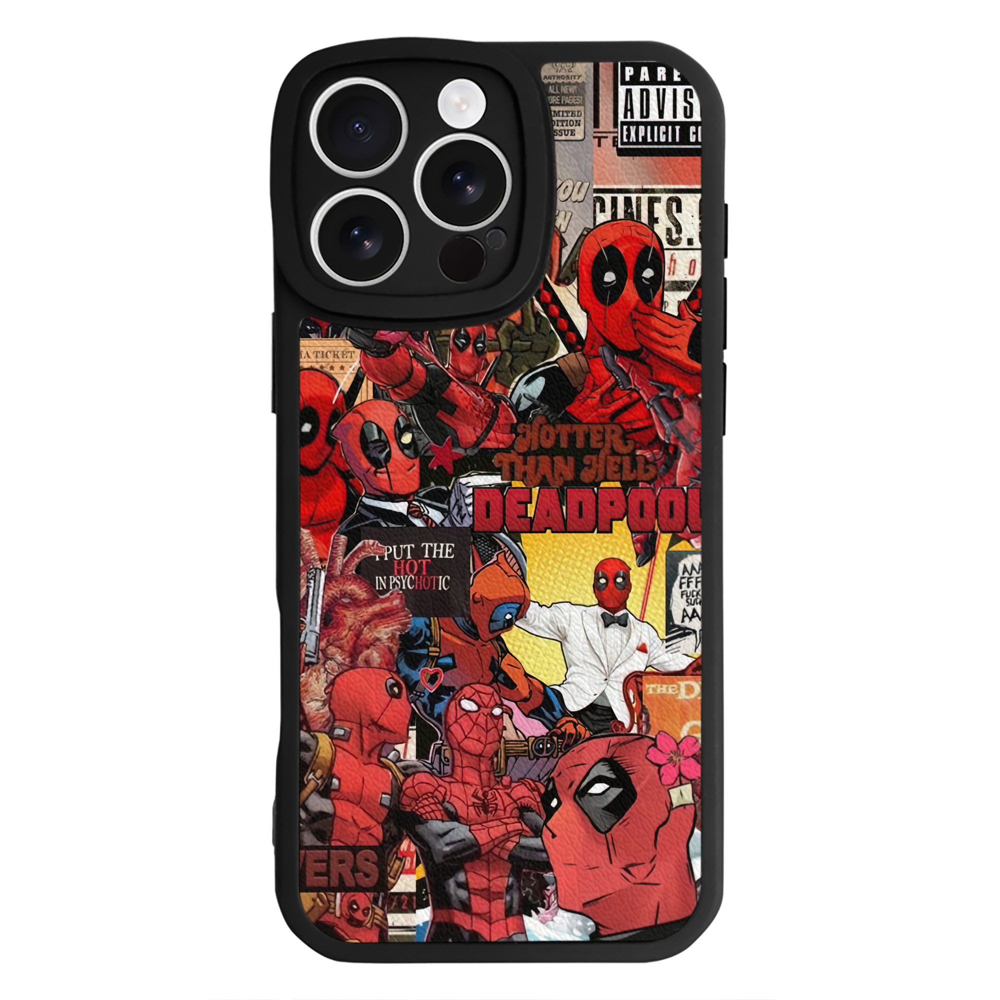 （画像用） Deadpool デッドプール 【iPhone 16シリーズ対応】シリコンスマホケース（レザー調） 材質：シリコン